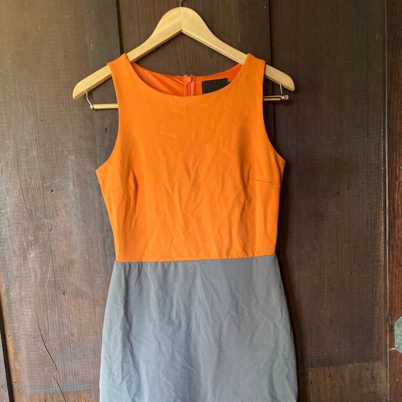Orange/Gray Colorblock Cynthia Rowley Work Dress - Picture 1 of 4